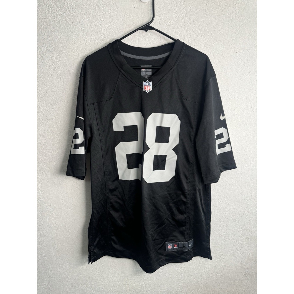 Nike Las Vegas Raiders‎ Josh Jacobs Black #28 Game Jersey Men's Sz Lg Dri-Fri